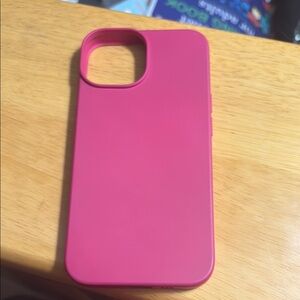 Vibrant Pink iPhone Case with Raised Edges and Minimalist Design